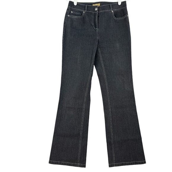 Peck & Peck Women's Weekend Black Jeans Size 4 Boot Cut Mid Rise Stretch - Picture 1 of 9